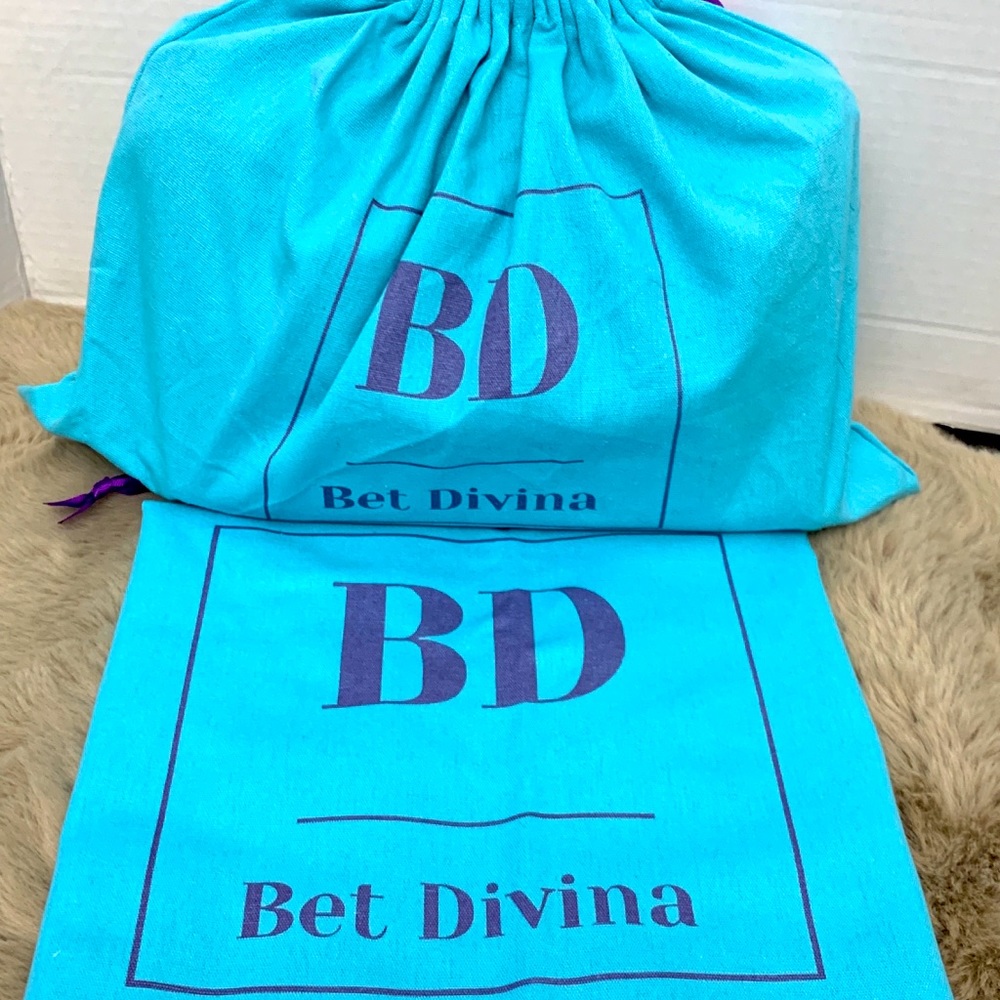 2 pcs bundle - Medium& Large teal Cotton-Canvas 100%washable dust bag -bundle